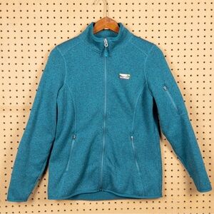 L.L. Bean Sweater Fleece Zip-Up Jacket Teal Size Small